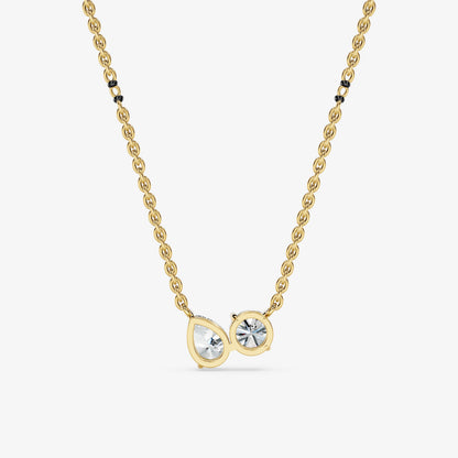 Pear & Round Cut Diamond Mangalsutra