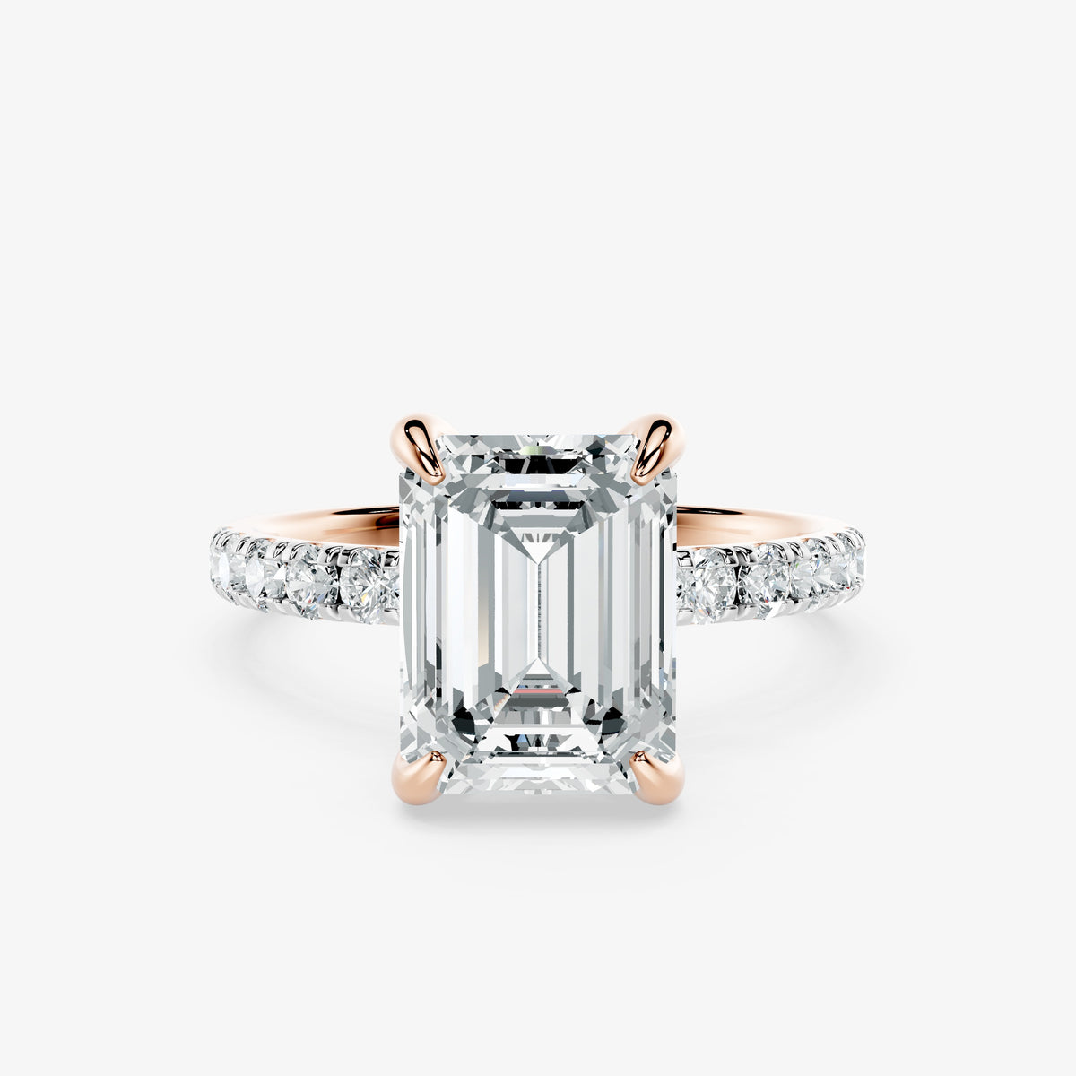 Emerald Crown Solitaire Diamond Ring