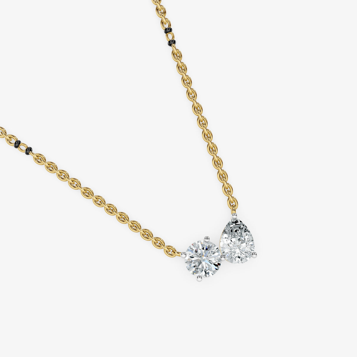 Pear & Round Cut Diamond Mangalsutra