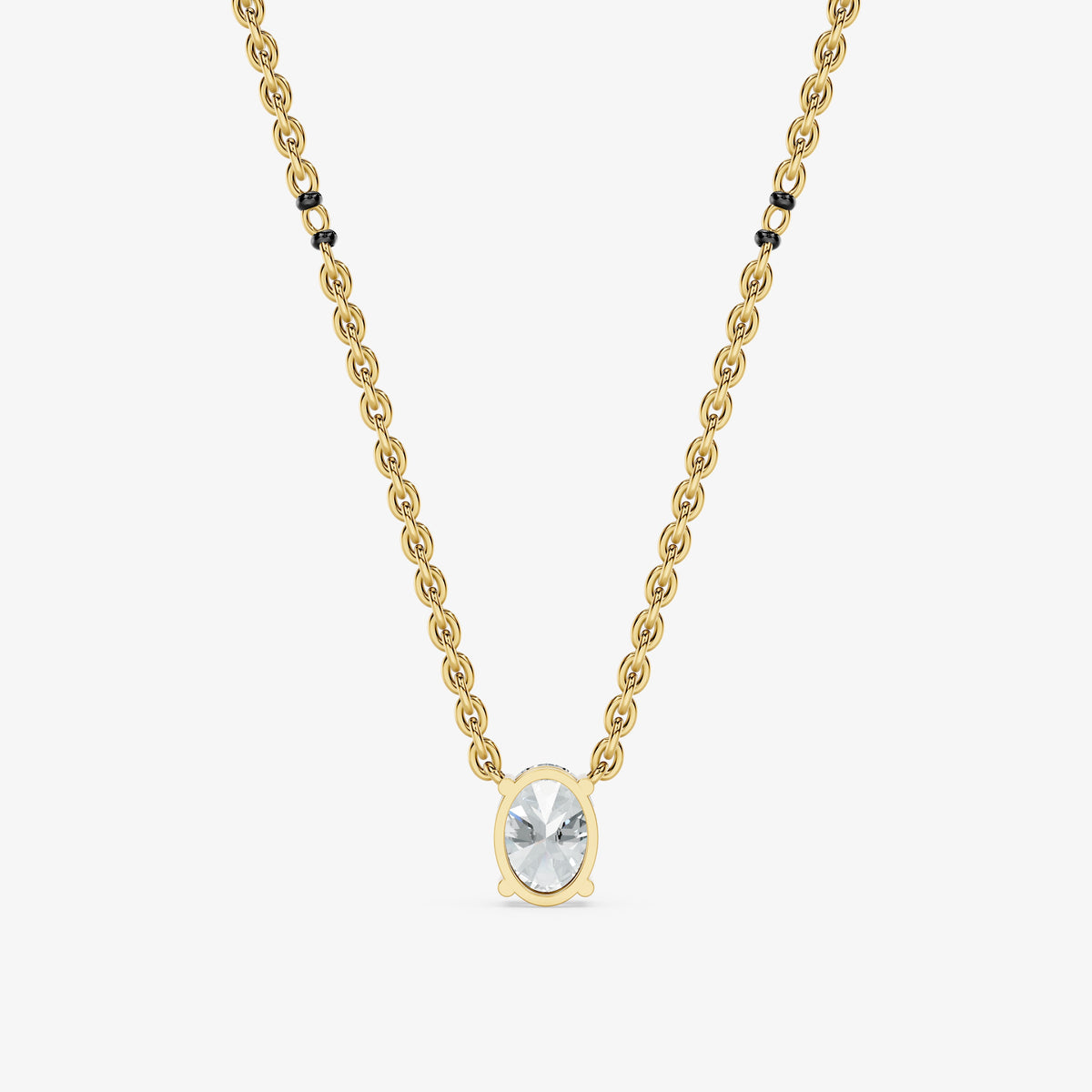 Oval Cut Diamond Mangalsutra