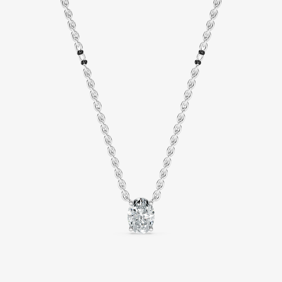 Oval Cut Diamond Mangalsutra