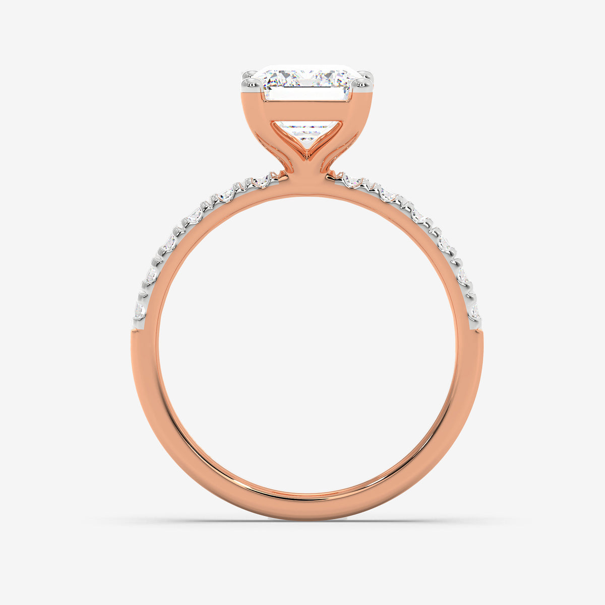 Emerald Crown Solitaire Diamond Ring