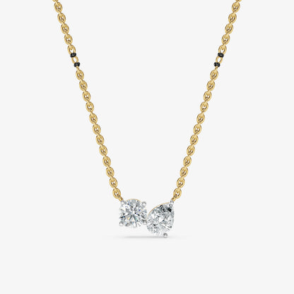 Pear & Round Cut Diamond Mangalsutra