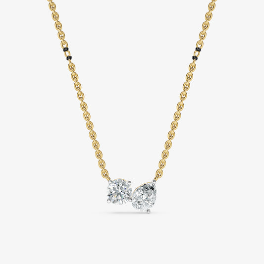 Pear & Round Cut Diamond Mangalsutra