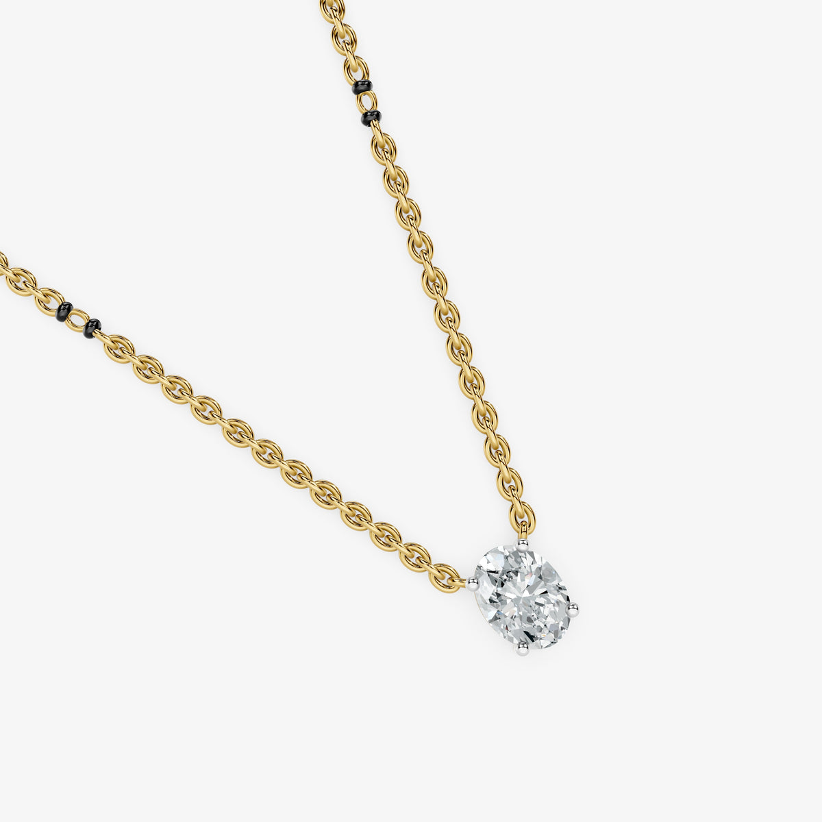 Oval Cut Diamond Mangalsutra