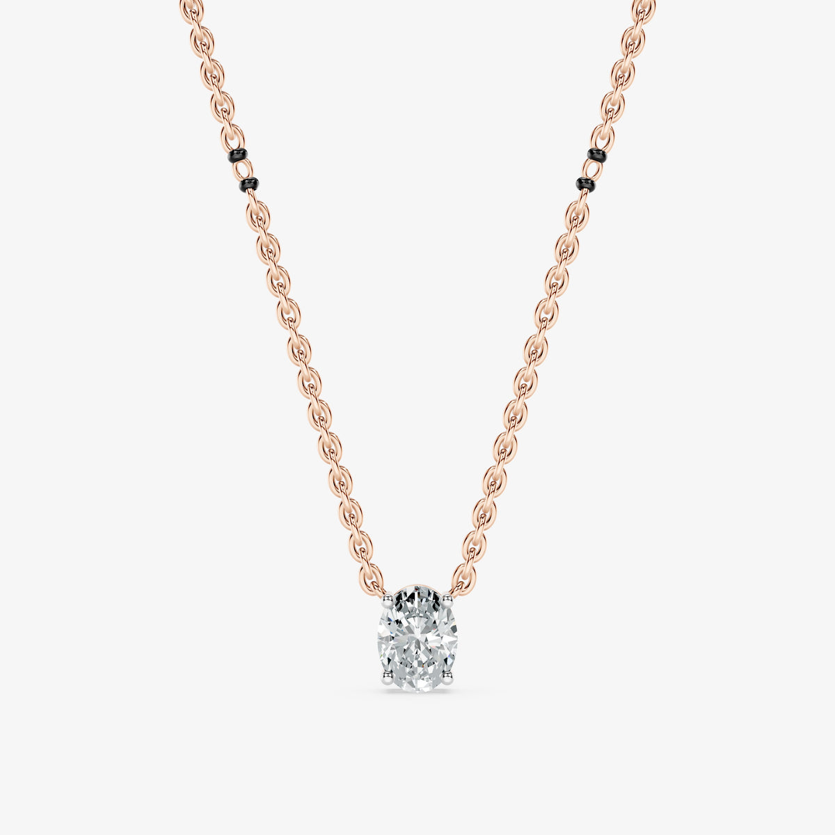 Oval Cut Diamond Mangalsutra