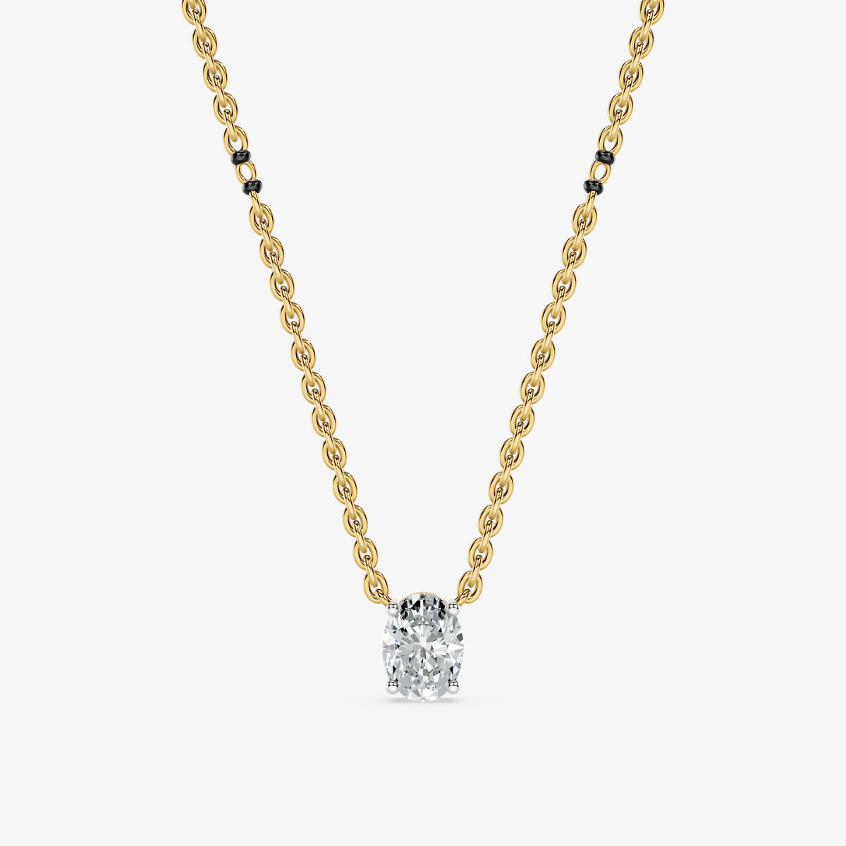 Oval Cut Diamond Mangalsutra