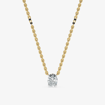 Oval Cut Diamond Mangalsutra