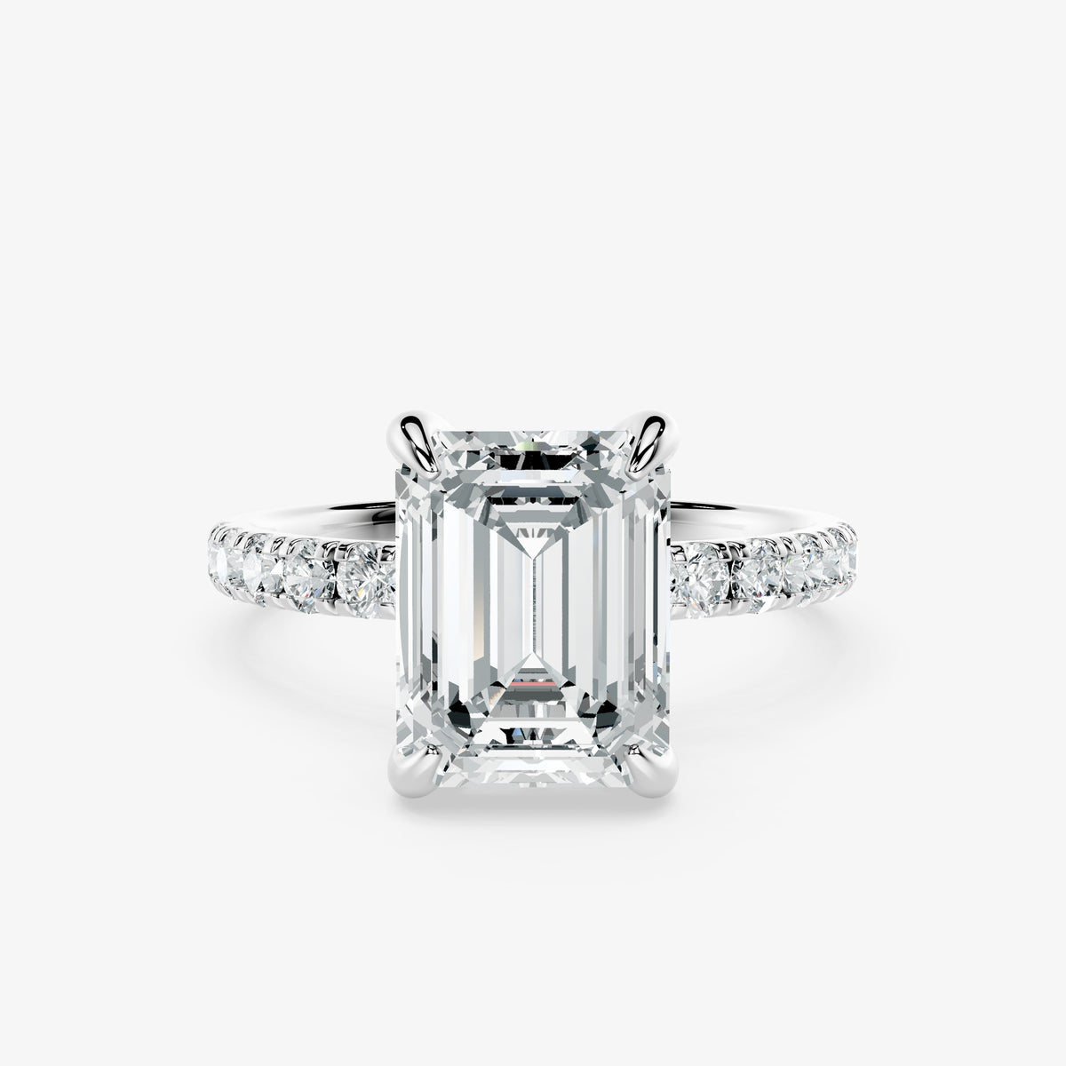 Emerald Crown Solitaire Diamond Ring
