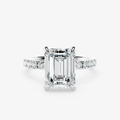 Emerald Crown Solitaire Diamond Ring