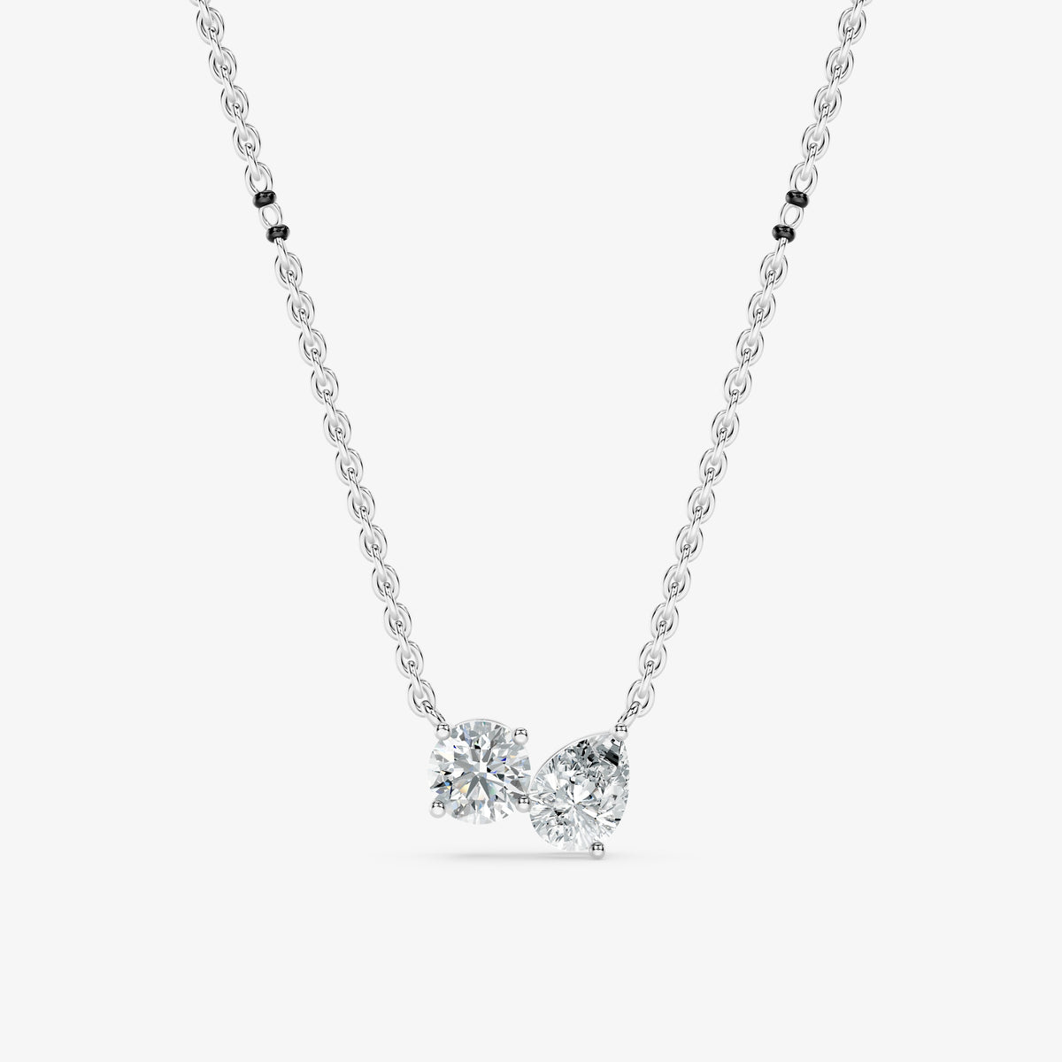 Pear & Round Cut Diamond Mangalsutra