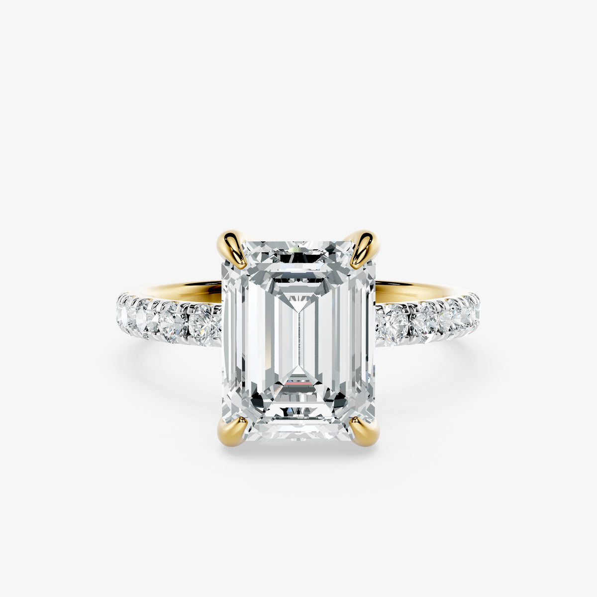 Emerald Crown Solitaire Diamond Ring