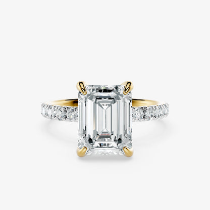Emerald Crown Solitaire Diamond Ring