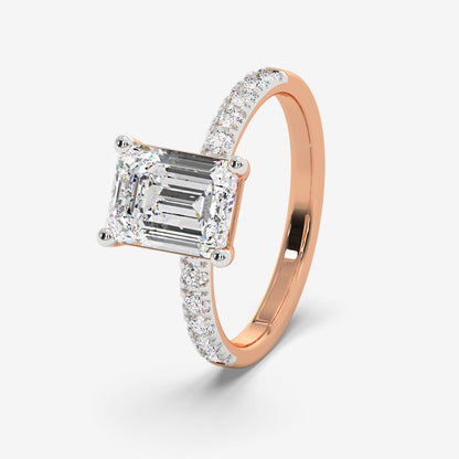 Emerald Crown Solitaire Diamond Ring