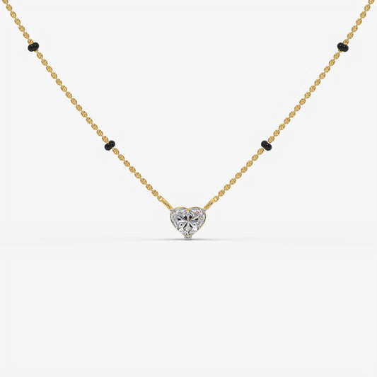 Heart Cut Diamond Mangalsutra